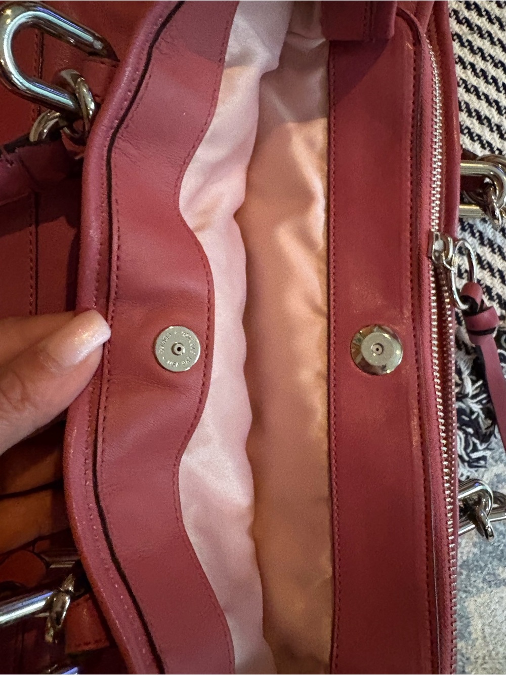 Coach Vintage Rose Pink Chelsea Leather Double-Handle Shoulder Bag - Picture 10 of 16